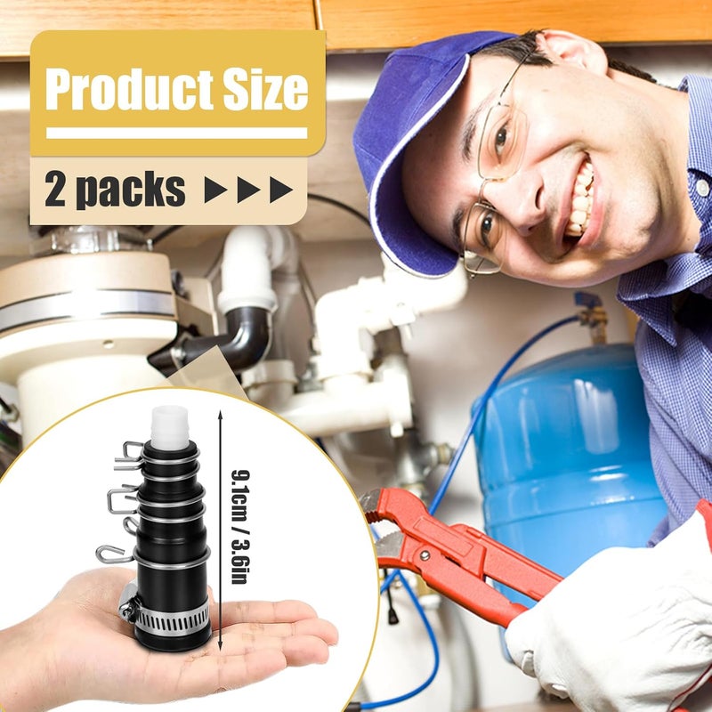 Iffitya 2 Set Dishwasher Connector Kit - Dishwasher Drain Hose Adapter with Inlet Connector, Hose Clamp, and Spring Clamps - Dishwasher Drain Connector Compatible with InSinkErator Garbage Disposals DWC-00 - Image 2